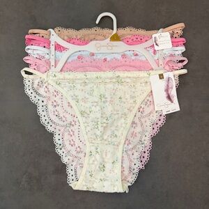 Jessica Simpson‎ Floral Lace Ultra Flirty Bikini Fit Panty Set Of 5